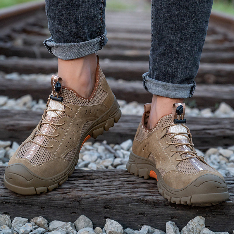 Paar Sicherheitsschuhe Beige, verschleißfeste Sohle – Studio