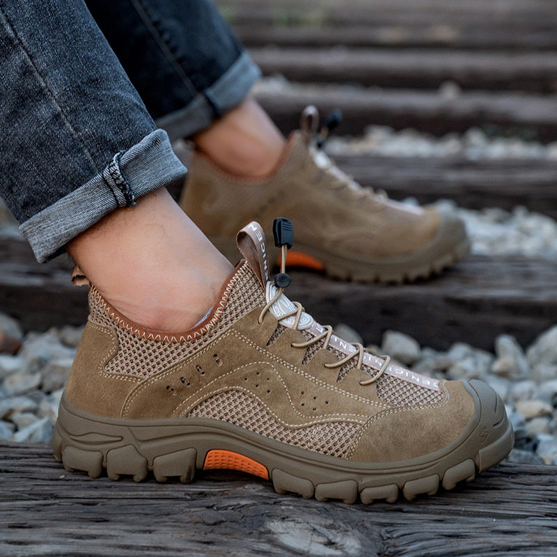 Infografik: Untersohle & Oberansicht rutschfester Arbeitsschuh