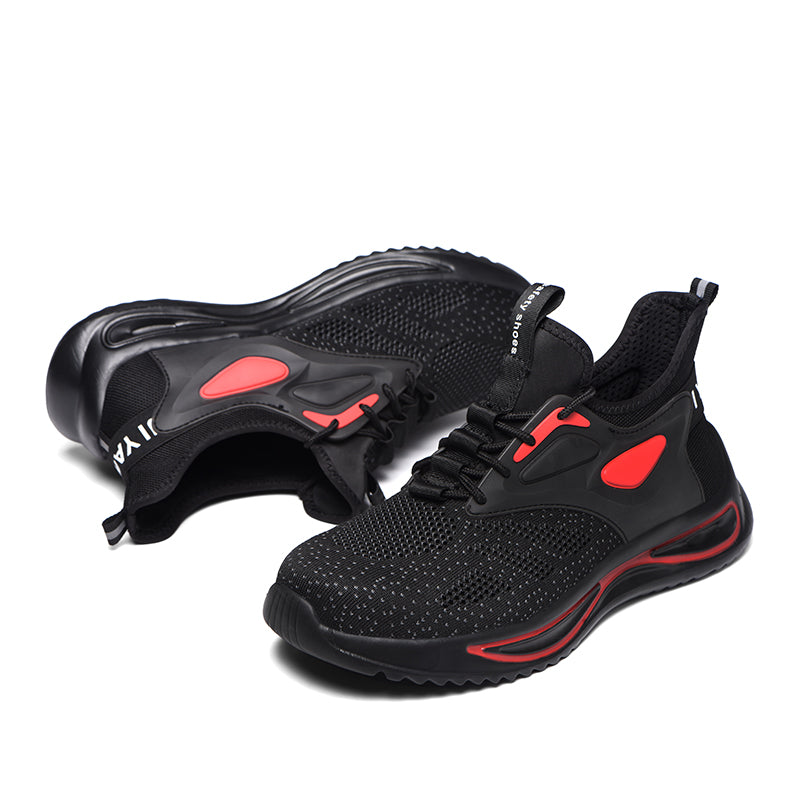 S1P Sicherheitsschuh Schwarz-Rot, Seitenansicht – Zweitansicht