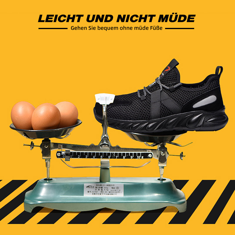 Belastungstest Eier: Air-Pad dämpft Aufprall, Schuh bleibt intakt