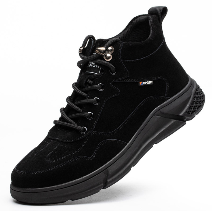 Studioansicht: High-Top Sicherheitsschuh Schwarz, linke Seite