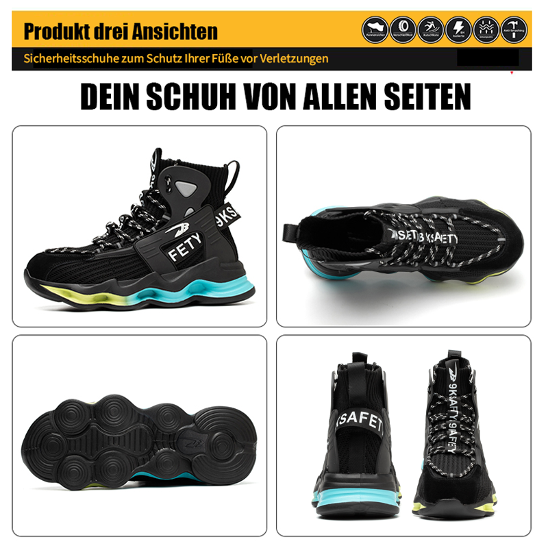 Vergleichsbild: S1 Luftpolster-Sohle gegen Standardsohle