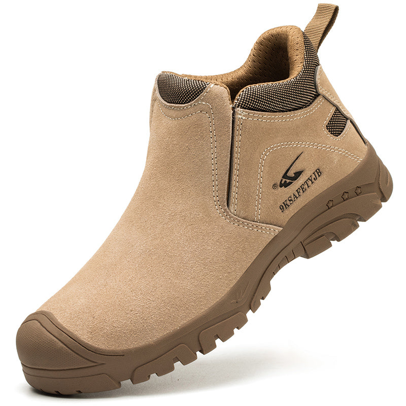 S1P Schweißer-Stiefel Beige, Stahlkappe, Kevlar-Sohle – Seitenansicht