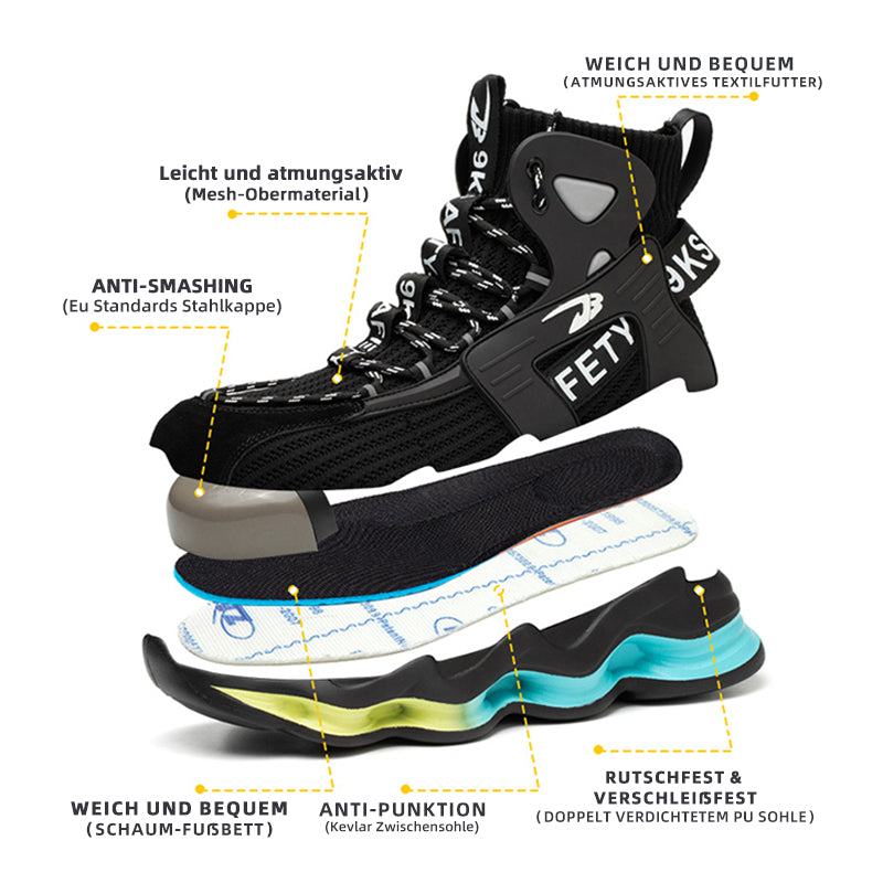 S1 High-Top Türkis Outdoor auf Felsen, Wandereinsatz