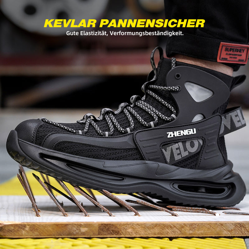 Grip-Test: S1 Schuh Schwarz auf rundem Rohr, SRC-Profil