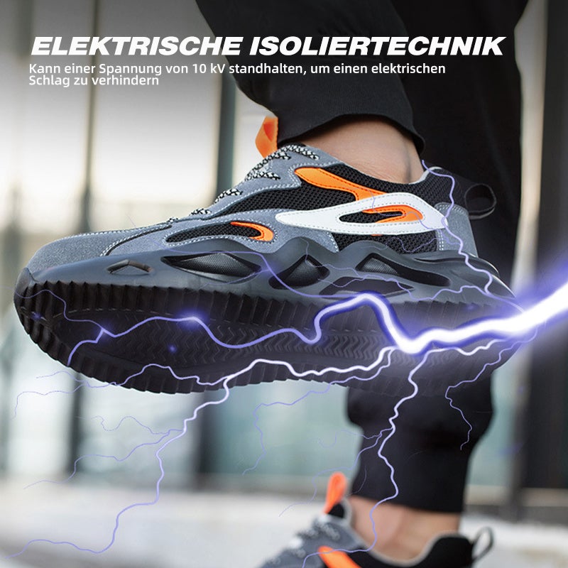 Elektrische Isolierung: Funkenprüfung am Vorderfuß, Schuh Grau-Orange