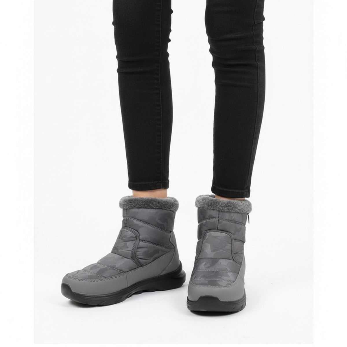 Henner Mut – Winterstiefel mit Seitlicher Reissverschluss Wanderschuhe Unisex in Grau – Produktansicht