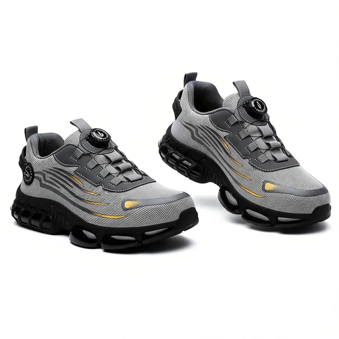 Henner Z90 Sicherheitsschuhe, leicht versetzte Paaransicht, grau, Produktdetail