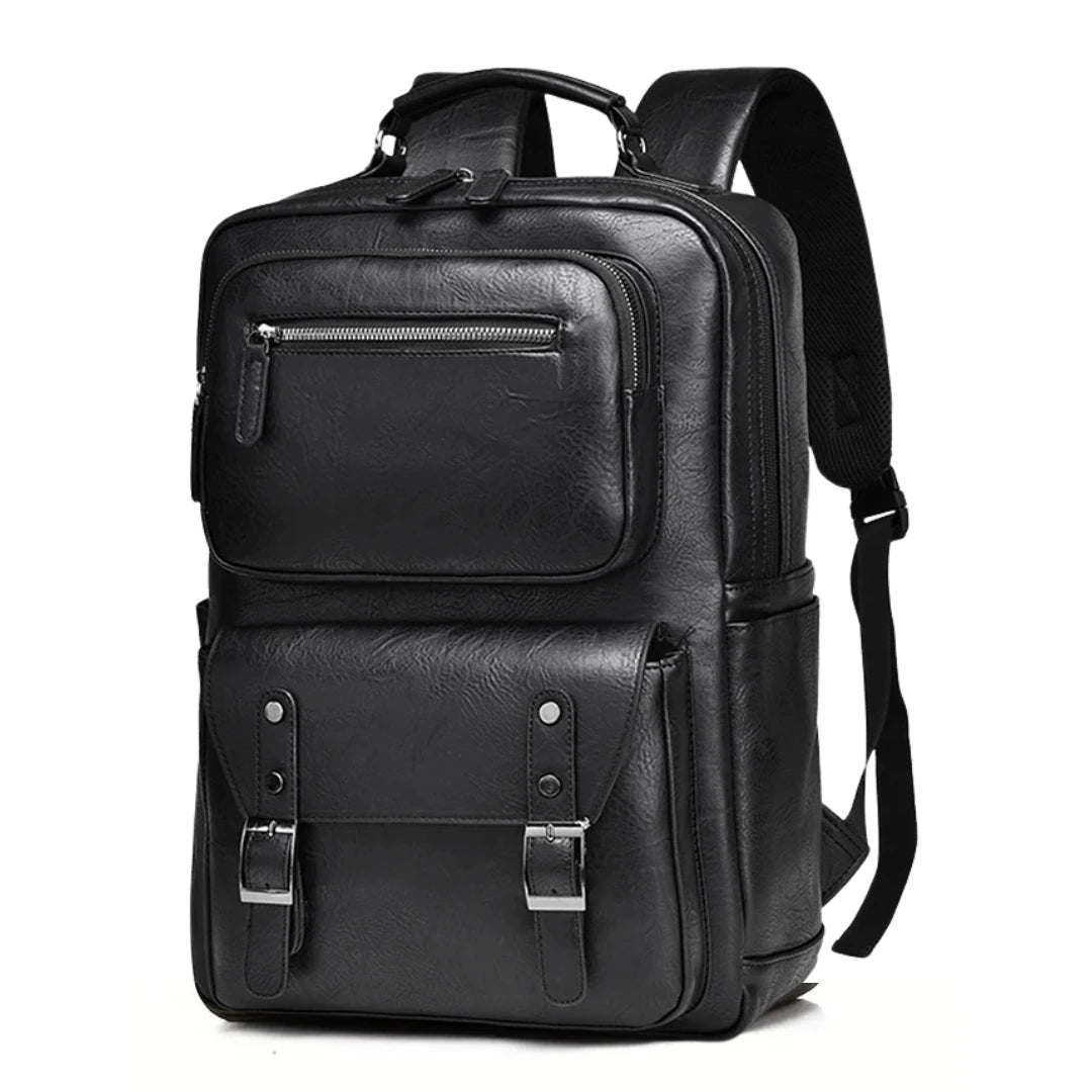 Henner Pragger Special Rucksack 25 L in Schwarz – Vorderansicht, Kunstleder, elegant