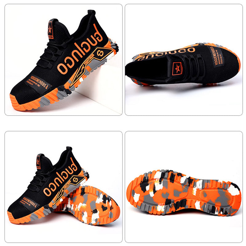 Grip-Test: Grün-Schwarzer Graffiti Schuh auf Stahlrohr