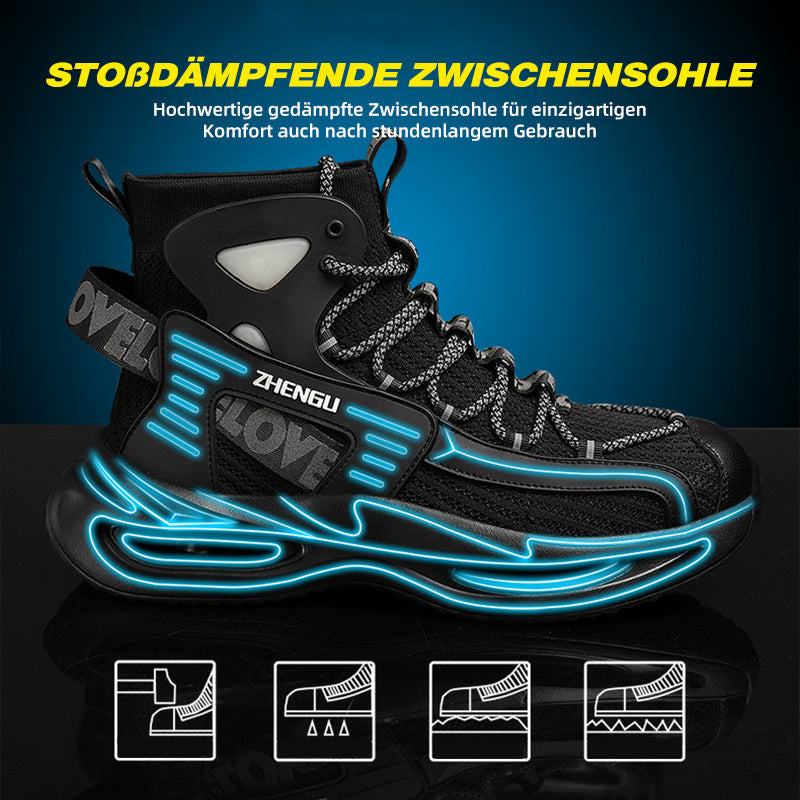 Exploded View: Stahlkappe, Kevlar-Sohle, Luftpolster – S1 Schuh