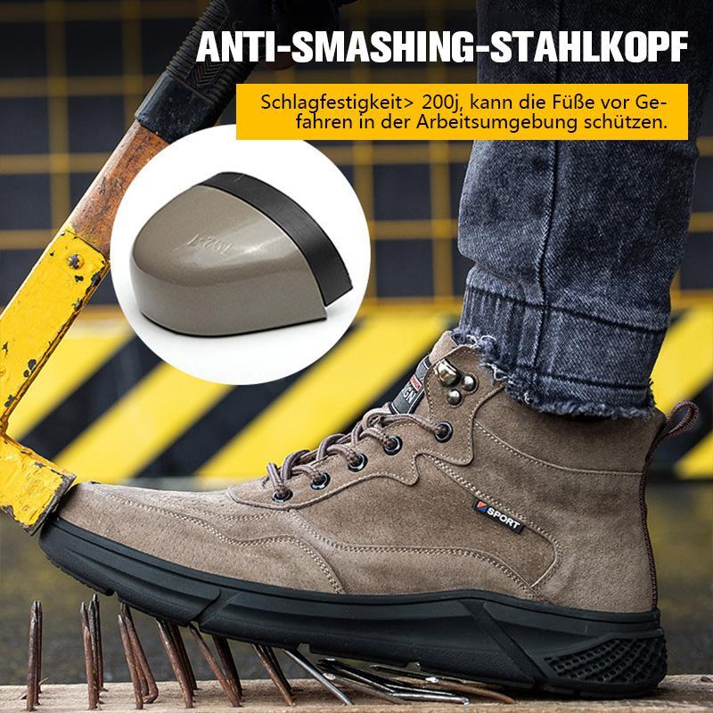 Anti-Smash Demo: Stahlkappe hält Hammerschlag auf Zehenkappe