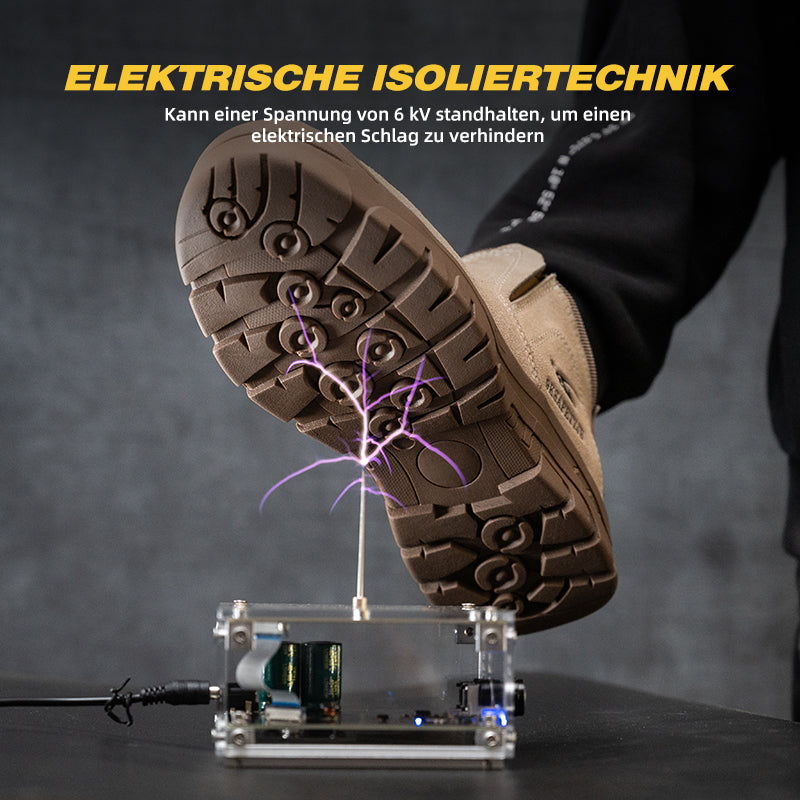 Isolierungstest: S1P Stiefel Beige, Funkenresistenter Oberbau