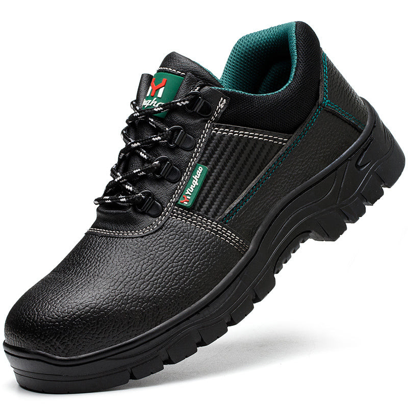 S3 Sicherheitsschuh Schwarz, grünes Futter, wasserdicht & Kevlar-Sohle – Seitenansicht