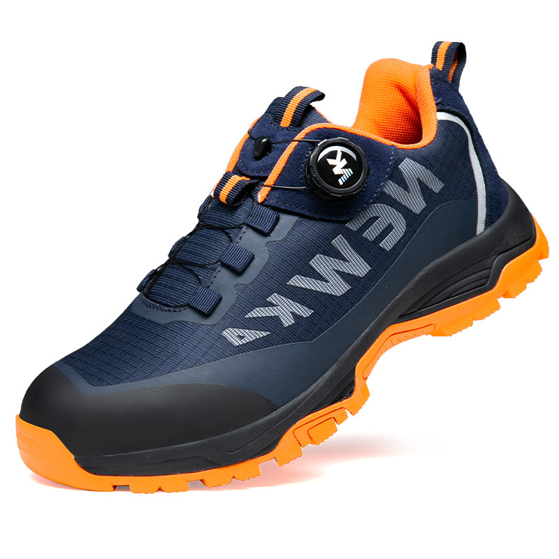 Navy/Orange Schuh Einzelansicht schräg, weißer Hintergrund