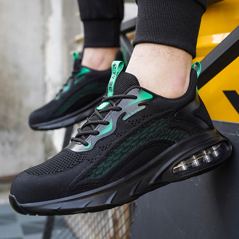 Untersohle schwarz-grün, SRC-Profil diagonal