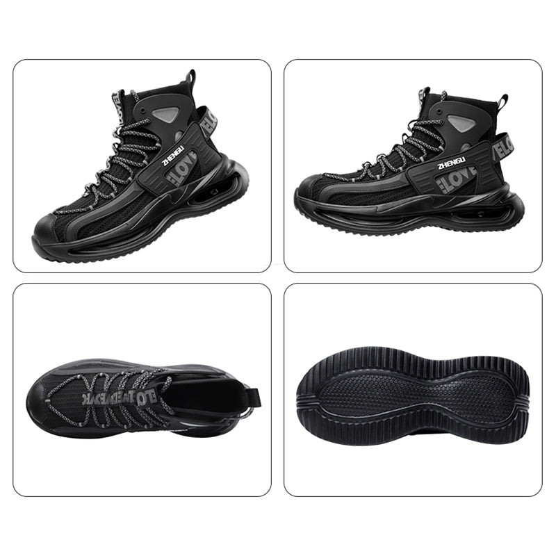 Set: S1 High-Top Schwarz mit Untersohle und Einlegesohle