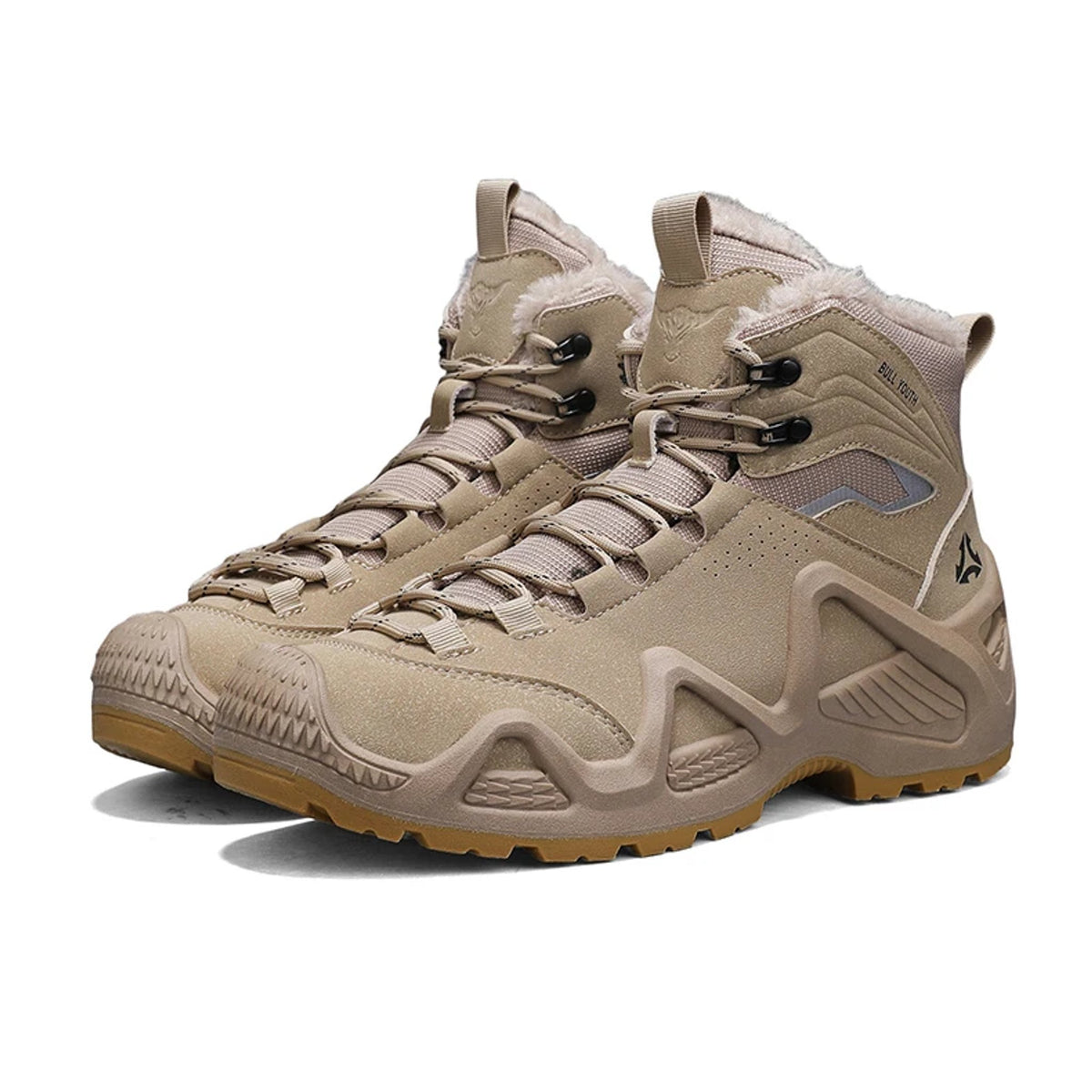 Henner Hennert Mount 2.0 Warmfutter Wanderschuhe Unisex in Beige – Dreiviertelansicht
