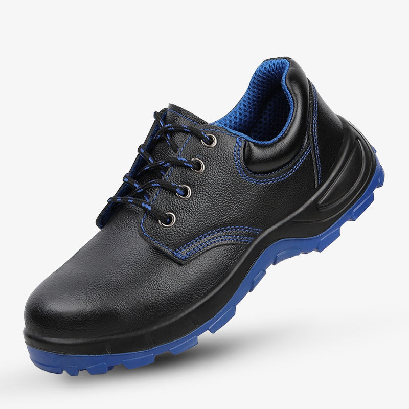 Antistatischer Sicherheitsschuh Schwarz mit blauer SRC-Sohle – Seitenansicht