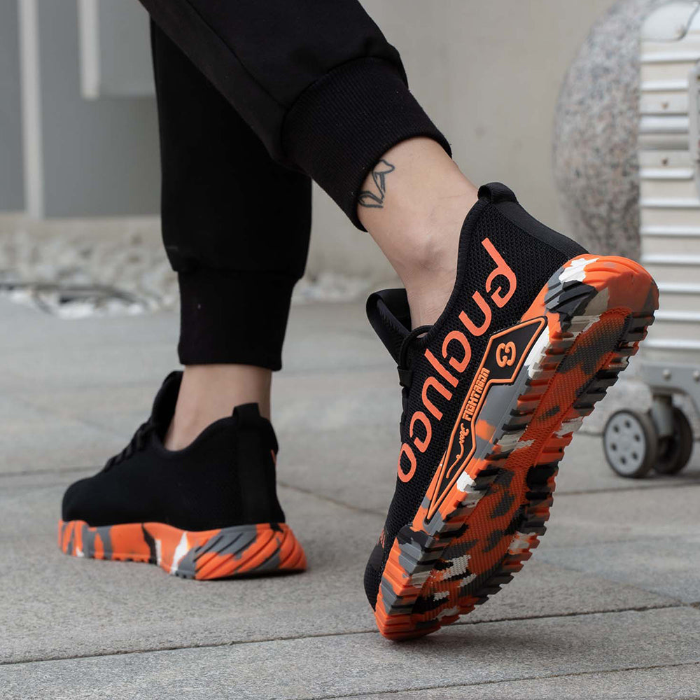 Kevlar-Durchtrittschutz: Graffiti Schuh Grün-Schwarz auf Nägeln