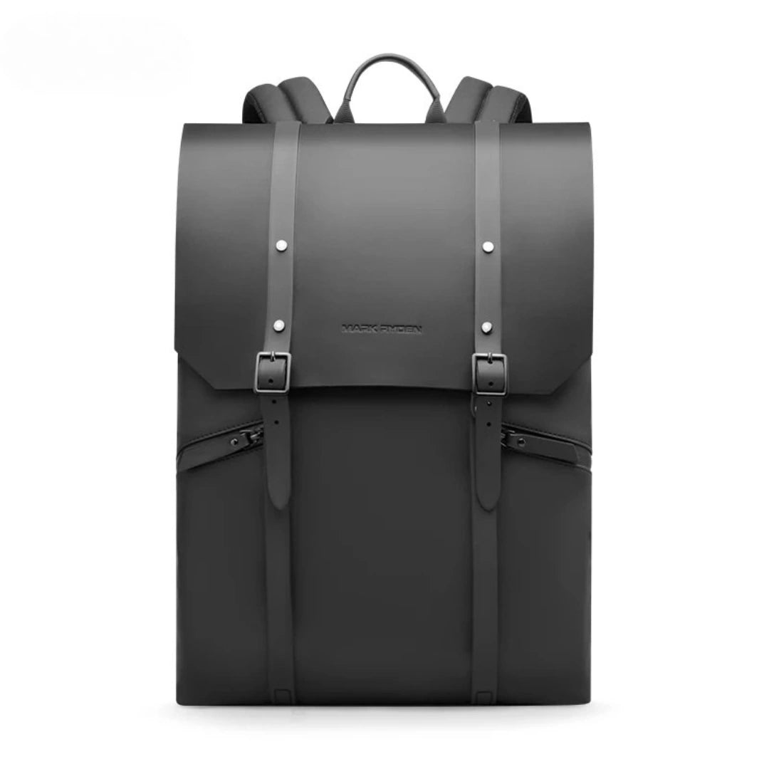 Henner Ryden Minimal Rucksack Schwarz – Frontansicht auf weißem Hintergrund