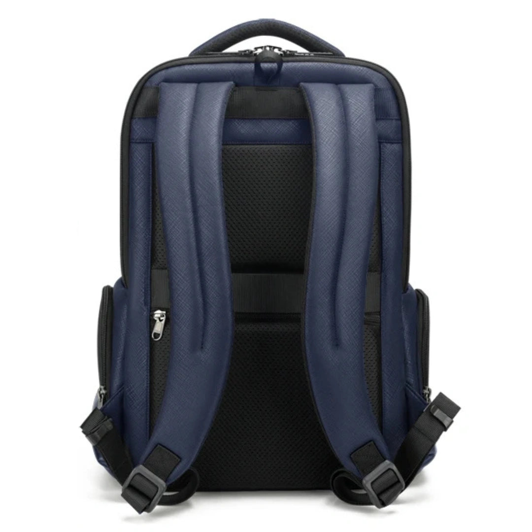 Henner Tiger Business‑Rucksack Blau – Rückansicht mit atmungsaktivem Rückenpanel