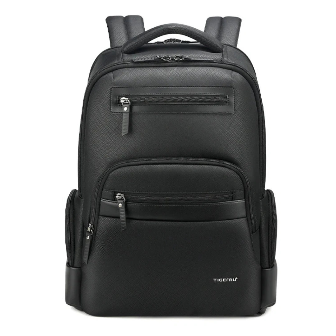 Henner Tiger Business‑Rucksack Schwarz – Frontansicht auf weißem Hintergrund