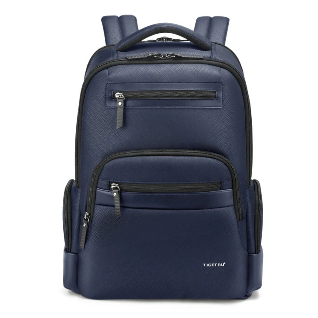 Henner Tiger Business‑Rucksack Blau – Frontansicht auf weißem Hintergrund