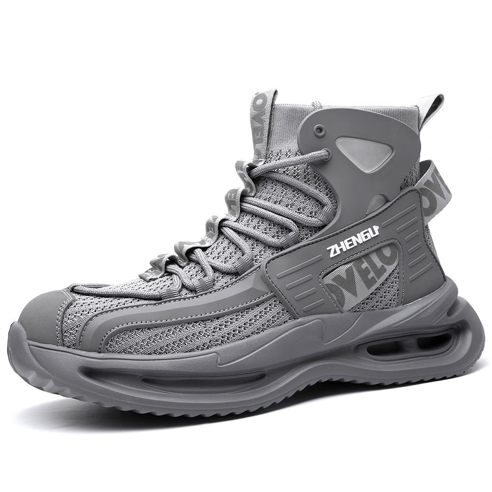 High-Top Sicherheitsschuh Hellgrau, Seitenansicht Studio