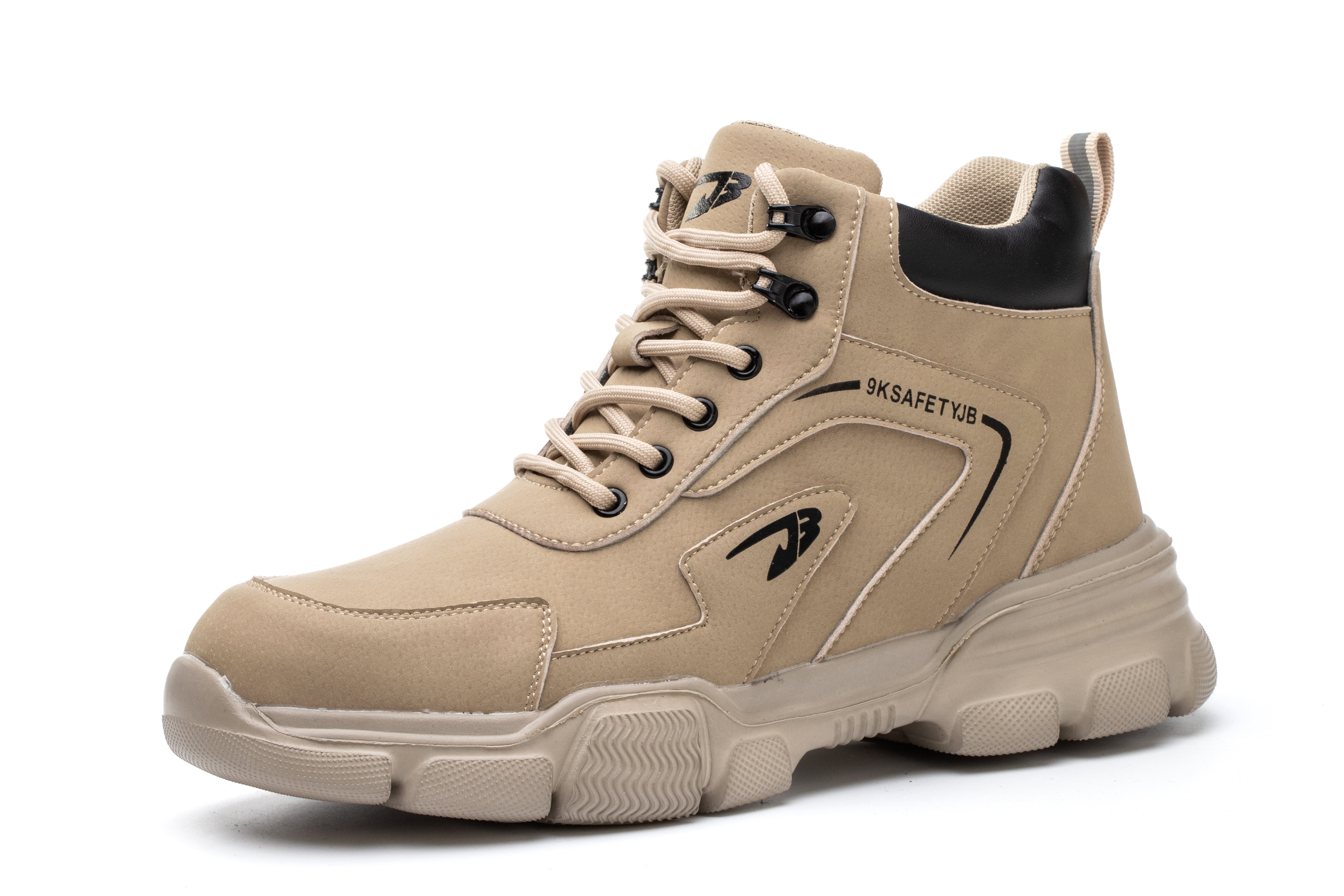 S3 Winter-Arbeitsschuh Beige – Schrägansicht, hoher Knöchelschutz