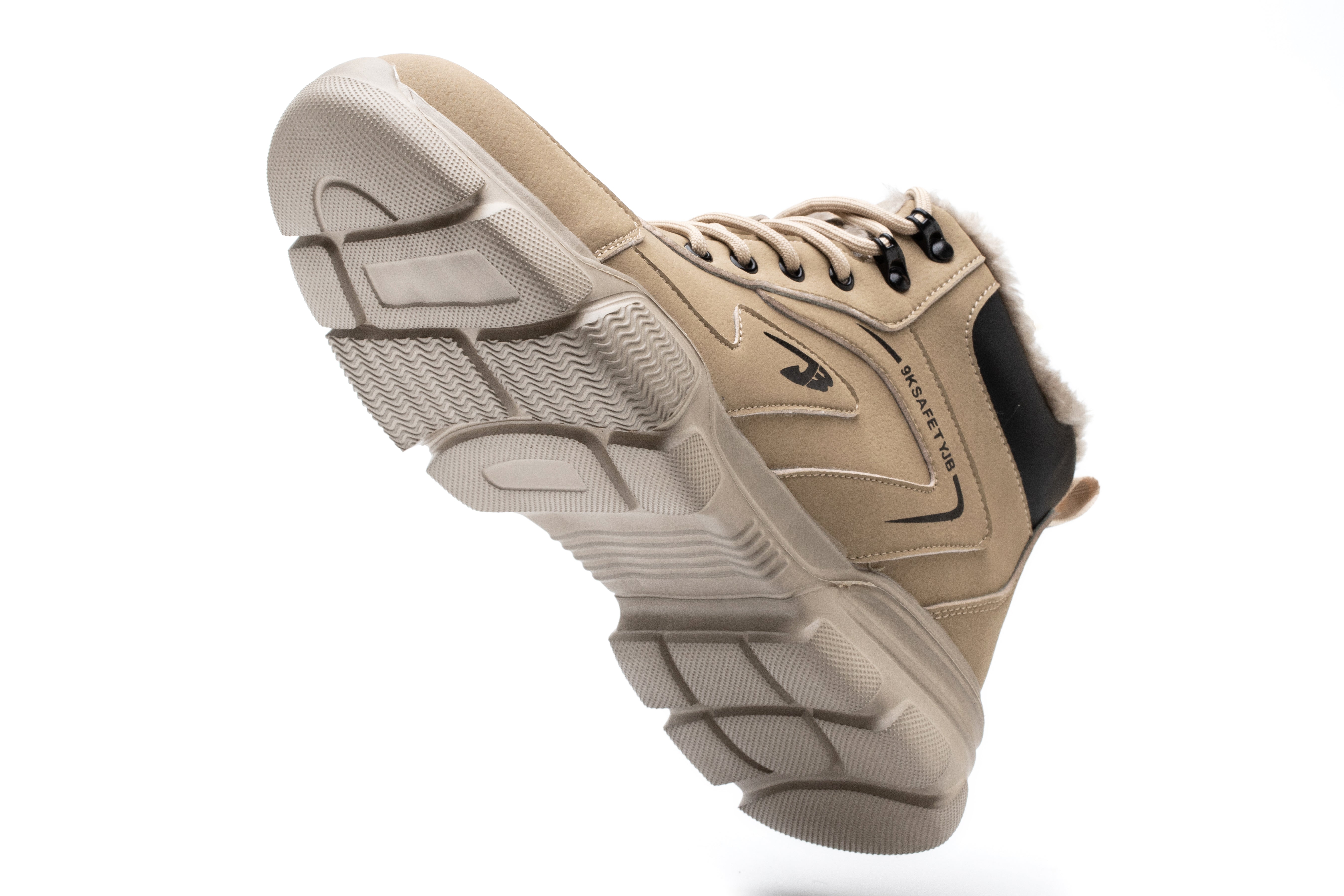 SRC-Antirutschprofil des S3 Winter-Schuhs Beige – Unteransicht