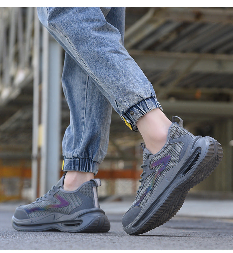 Schrittbewegung: Mesh-Schuh Grau, Flex-Sohle