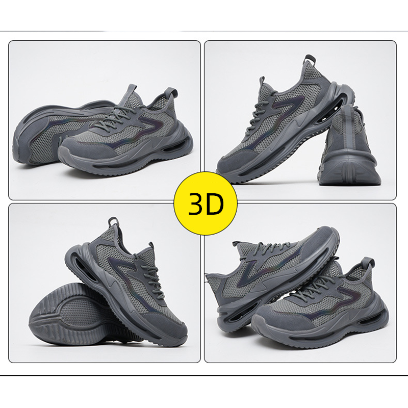 Stahlkappen-Sneaker grau – Zweitansicht Seite