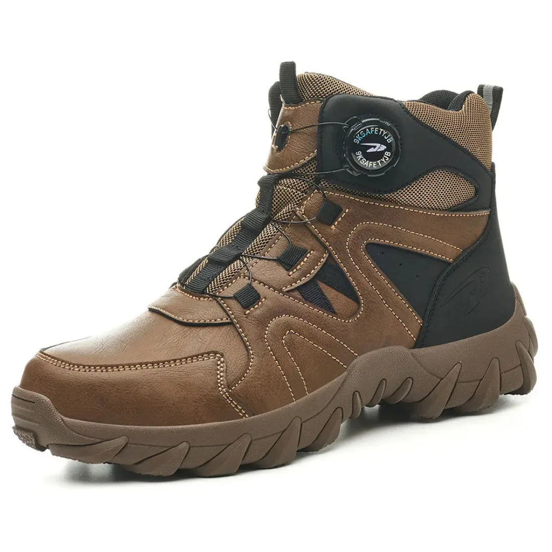 Brauner Desert Pro S3 Sicherheitsstiefel, Einzelansicht auf weißem Hintergrund