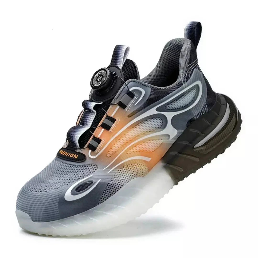 S3 Sicherheitsschuh Z1000 Grau-Orange, Drehschnalle, Stahlkappe – Seitenansicht