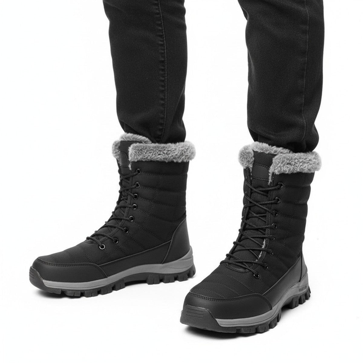 Henner Peak – Barfußschuhe für Winter und Outdoor Wanderschuhe Unisex in Schwarz – Produktansicht