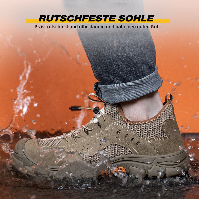 Wasserabweisungstest: Sicherheitsschuh Beige, Spritzwasserresistent