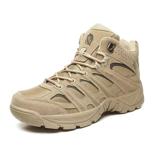 Trekking-Stiefel Sand (Conan), Wildleder-Mesh, grobe All-Terrain-Sohle – Hero-Seitenansicht