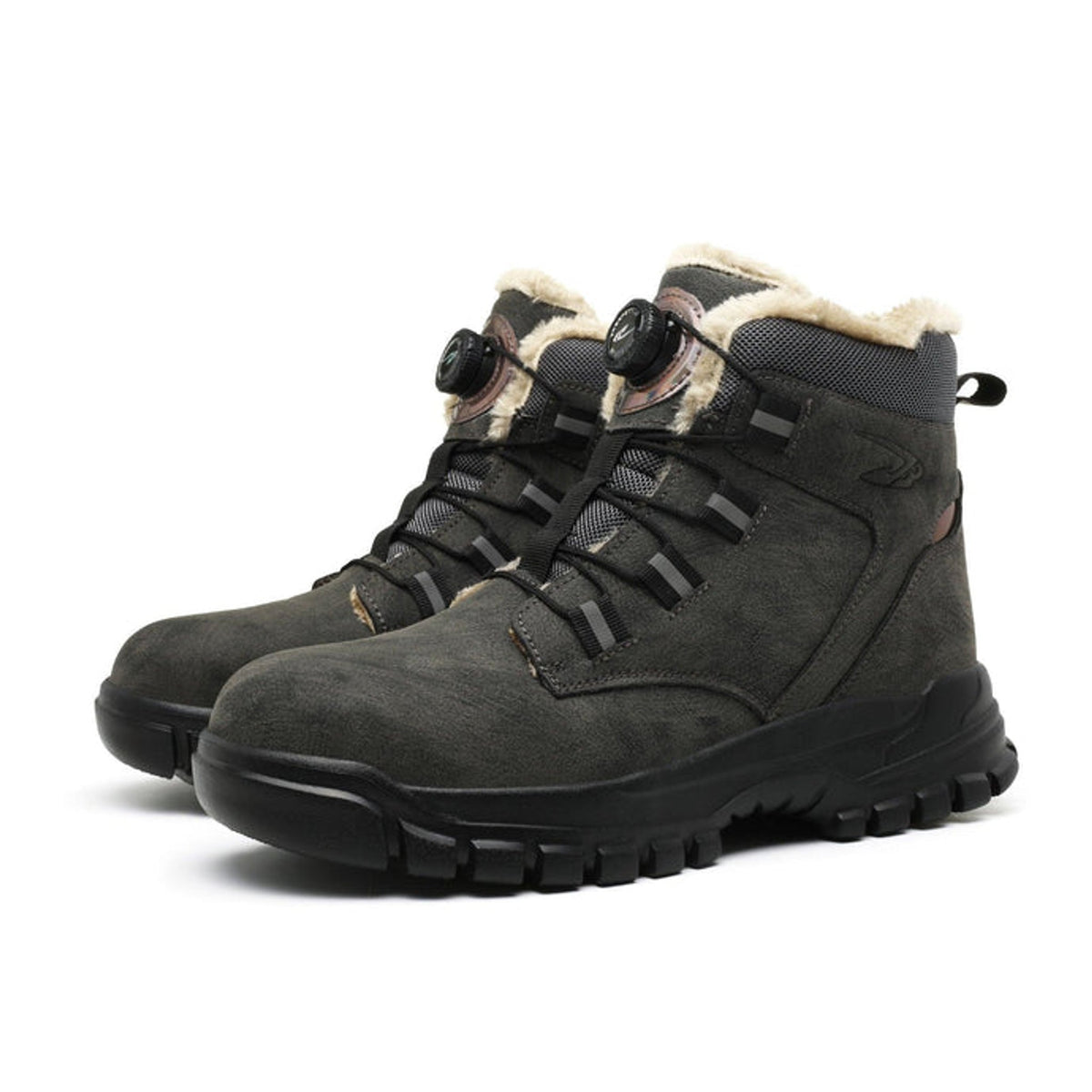 Henner Knob Winter Sicherheitsschuhe S3 Herren in Grau – Dreiviertelansicht