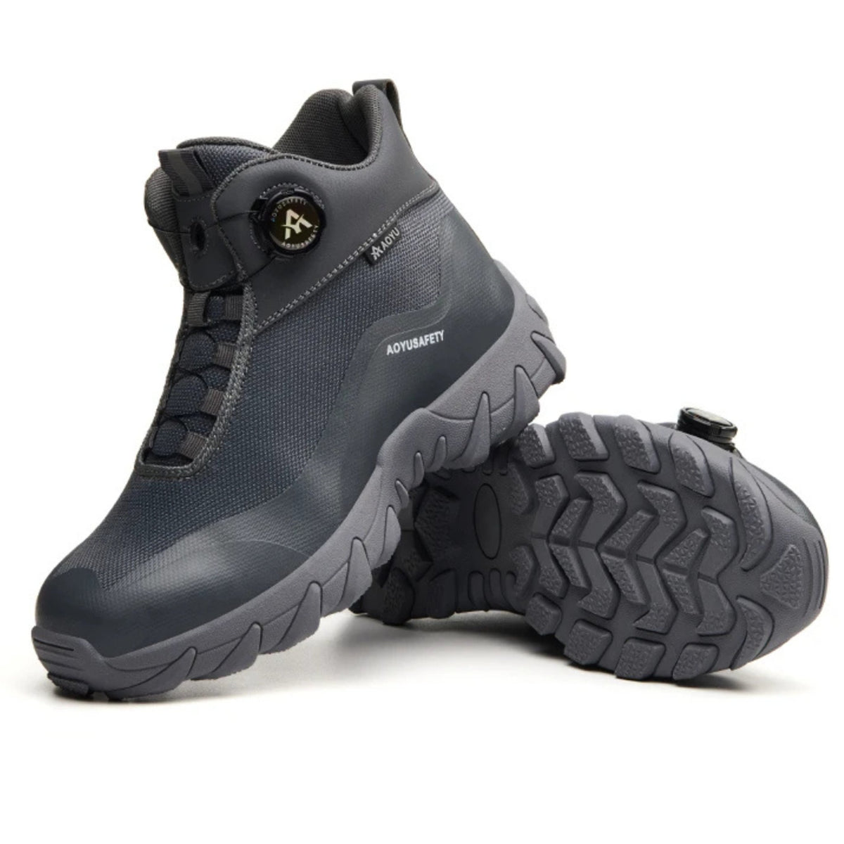 Henner Arot Sicherheitsstiefel mit Stahlkappe | Vierjahreszeiten & Warmfutter | Rutschfest Sicherheitsschuhe S3 Unisex in Grau – Produktansicht