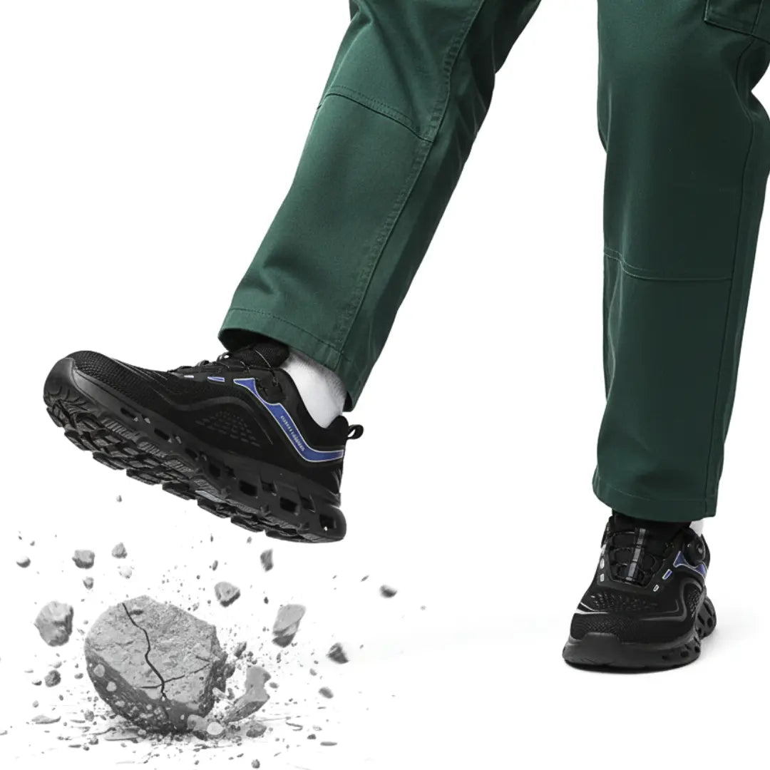 Sicherheitsschuhe beim Auftritt auf Stein – rutschfeste und stoßfeste Sohle