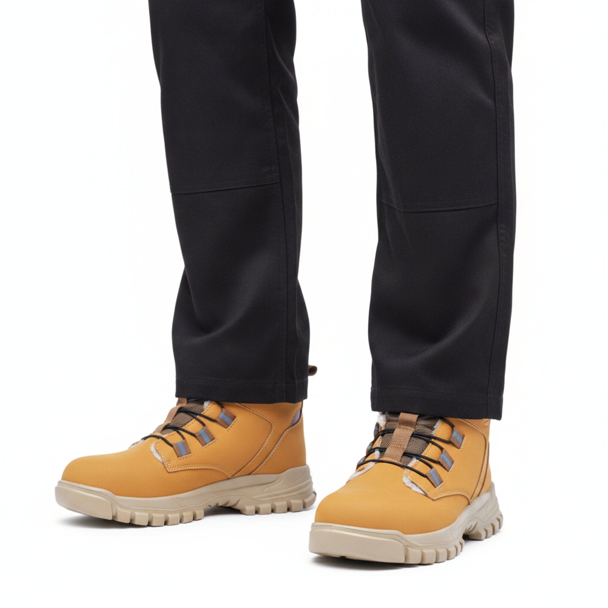 Henner Knob Winter Sicherheitsschuhe S3 Herren in Braun – Frontalansicht im Studio
