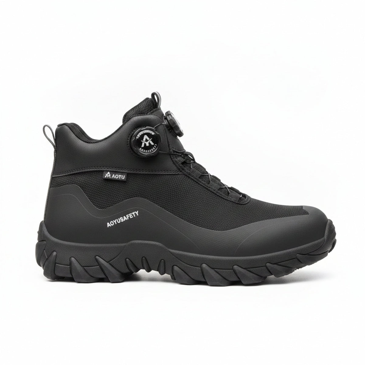 Henner Arot Sicherheitsstiefel mit Stahlkappe | Vierjahreszeiten & Warmfutter | Rutschfest Sicherheitsschuhe S3 Unisex in Schwarz – Seitenansicht