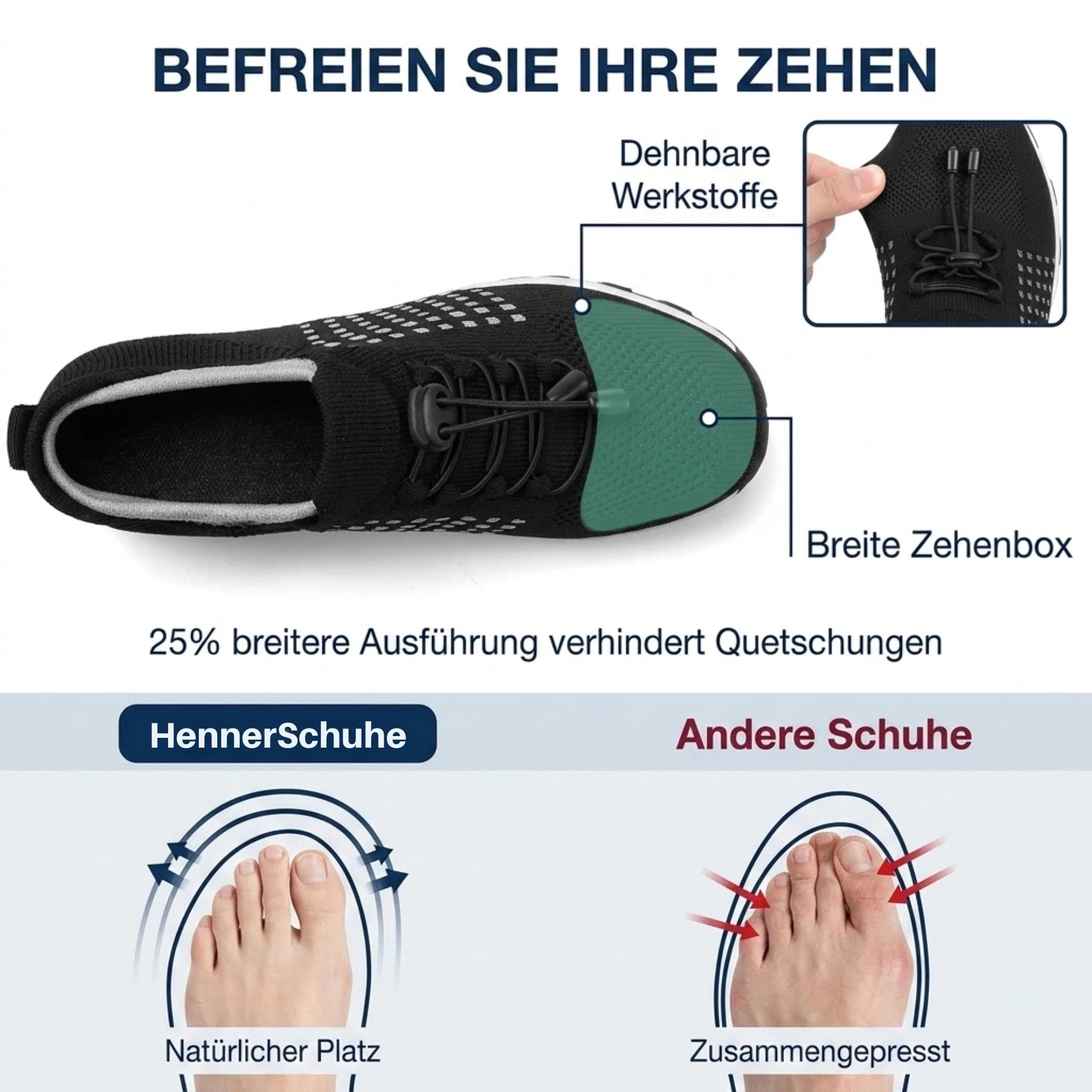 Henner Inen Berufsschuhe – Zertifizierte Komfort-Sneaker mit Slip-on Schnellverschluss