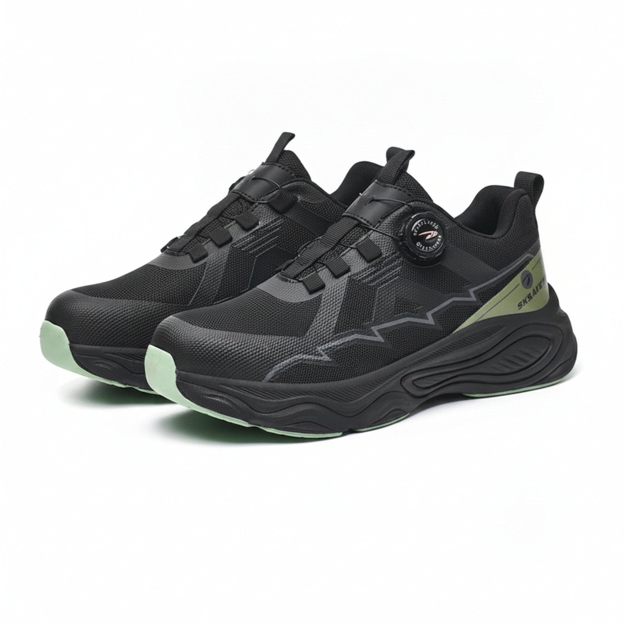 Henner ForcePro Sicherheitsschuhe S3 Unisex in Schwarz Grün – Paaransicht