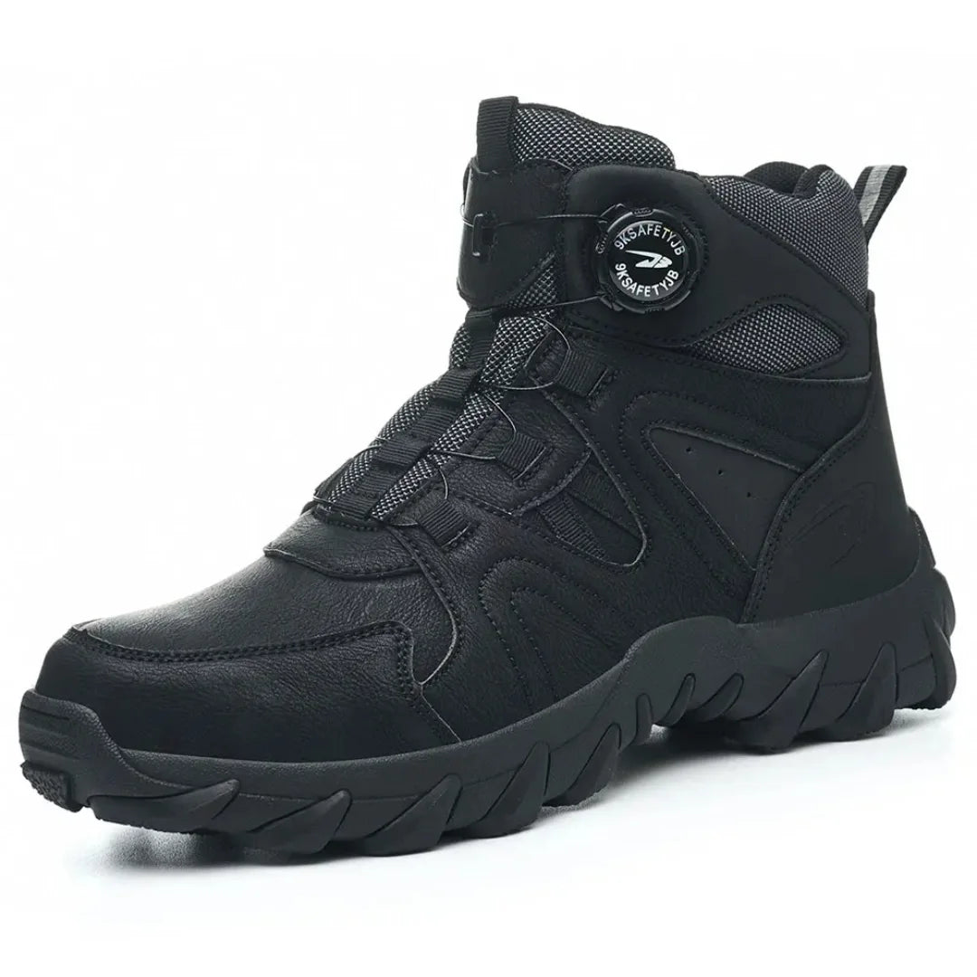 Schwarzer Desert Pro S3 Sicherheitsstiefel, Einzelansicht seitlich, weißer Hintergrund
