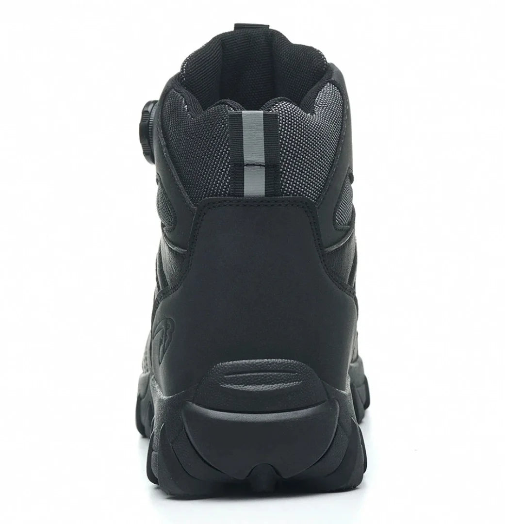 Desert Pro S3 Sicherheitsstiefel Oliv, aufrecht stehend, Frontal‑/Seitenansicht