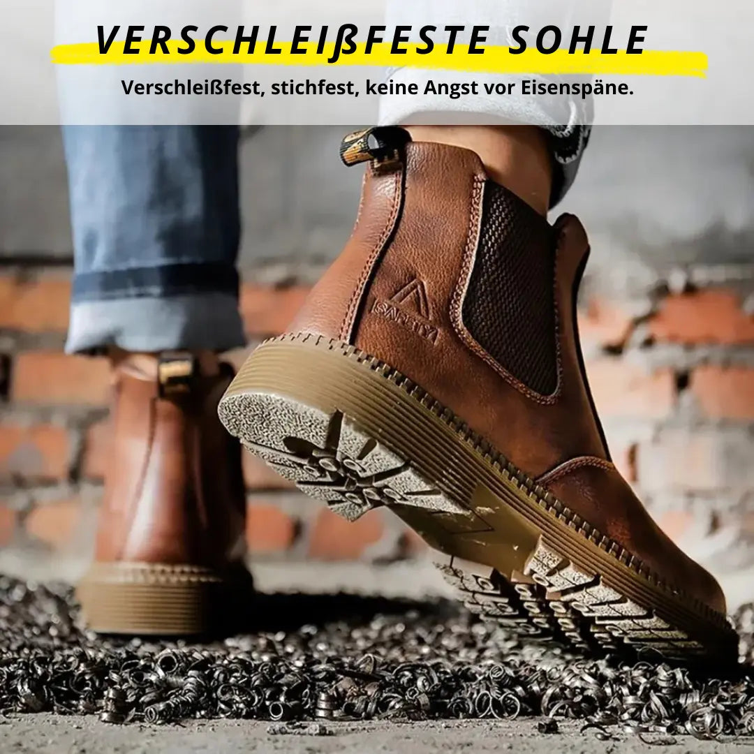 S3 Sicherheitsschuhe wasserfest mit rutschfeste gummisohle, Henner Knöchelstiefel mit Stahlkappe