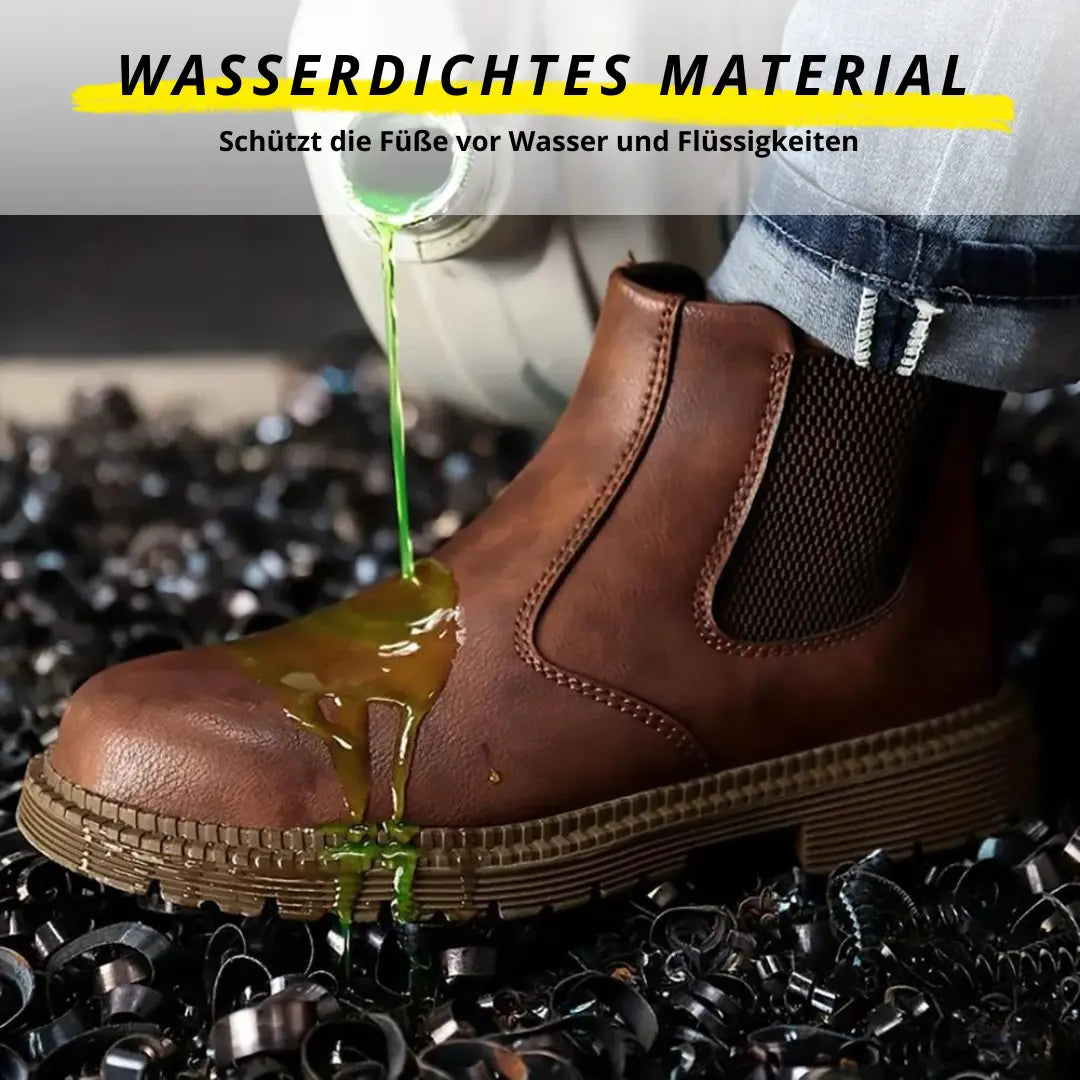 S3 Sicherheitsschuhe wasserfest mit rutschfeste gummisohle, Henner Knöchelstiefel mit Stahlkappe