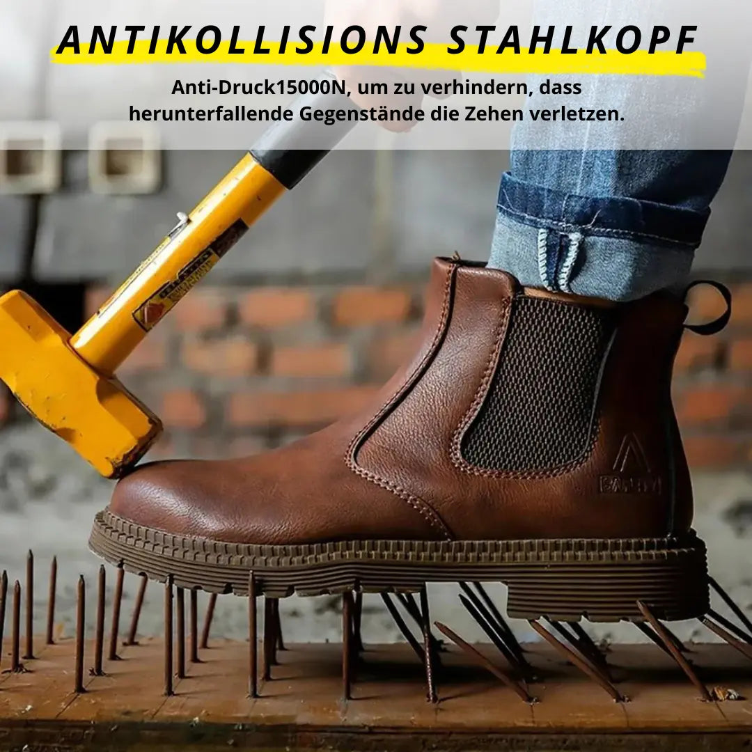 S3 Sicherheitsschuhe wasserfest mit rutschfeste gummisohle, Henner Knöchelstiefel mit Stahlkappe